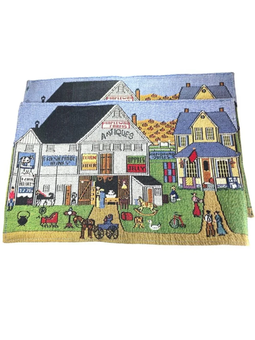 Set Of 2 Tapestry Placemats Country Farmhouse Cottagecore Table Linens
